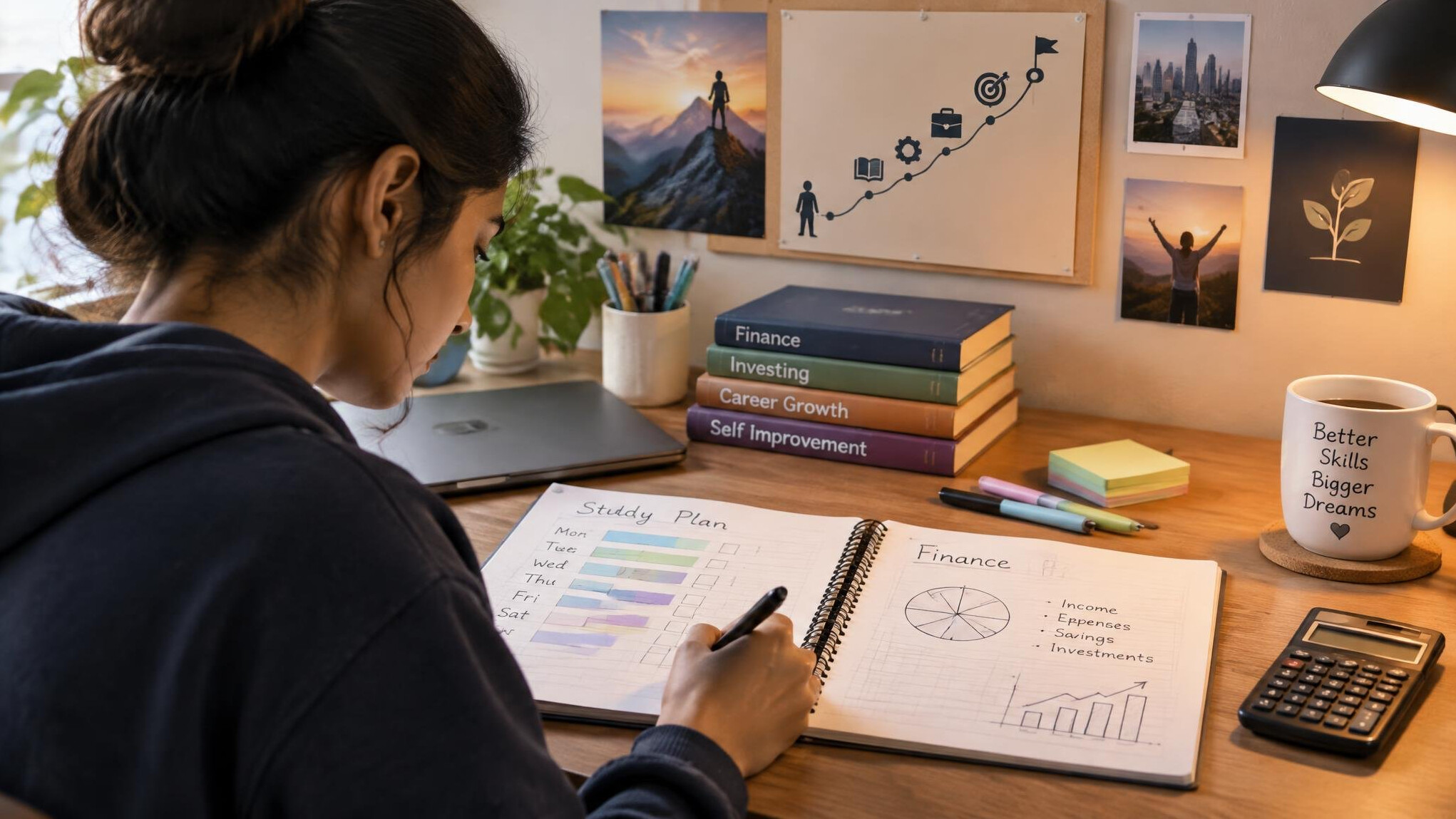 person planning study schedule