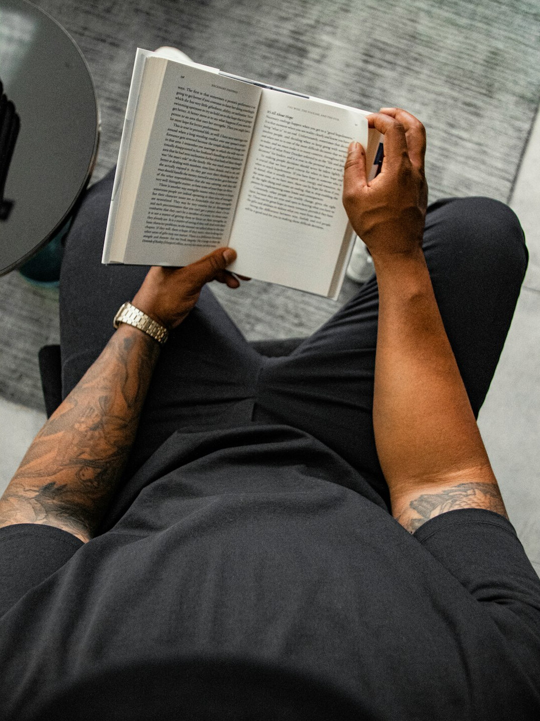 person studying economics book